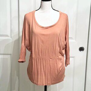 Peach Three Quarter Sleeve Blouse Top Shirt from Forever 21, Size S/P